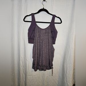 G84. Lululemon Rest Less Tank in Heathered Purple/Purple - Size 10